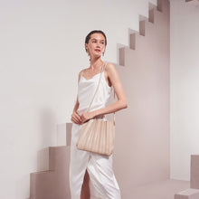 Load image into Gallery viewer, Carrie Bone Pleated Vegan Shoulder Bag