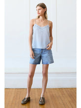 Load image into Gallery viewer, Powder Blue Lace Trim Embroidered Cami Top