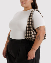 Load image into Gallery viewer, Baggu Small Nylon Meringue Bag- Blurred Gingham Brown