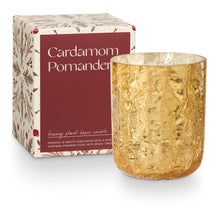 Load image into Gallery viewer, Cardamom Pomander Small Boxed Crackle Glass Candle