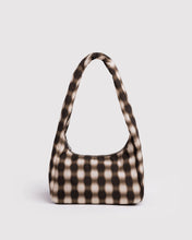Load image into Gallery viewer, Baggu Small Nylon Meringue Bag- Blurred Gingham Brown