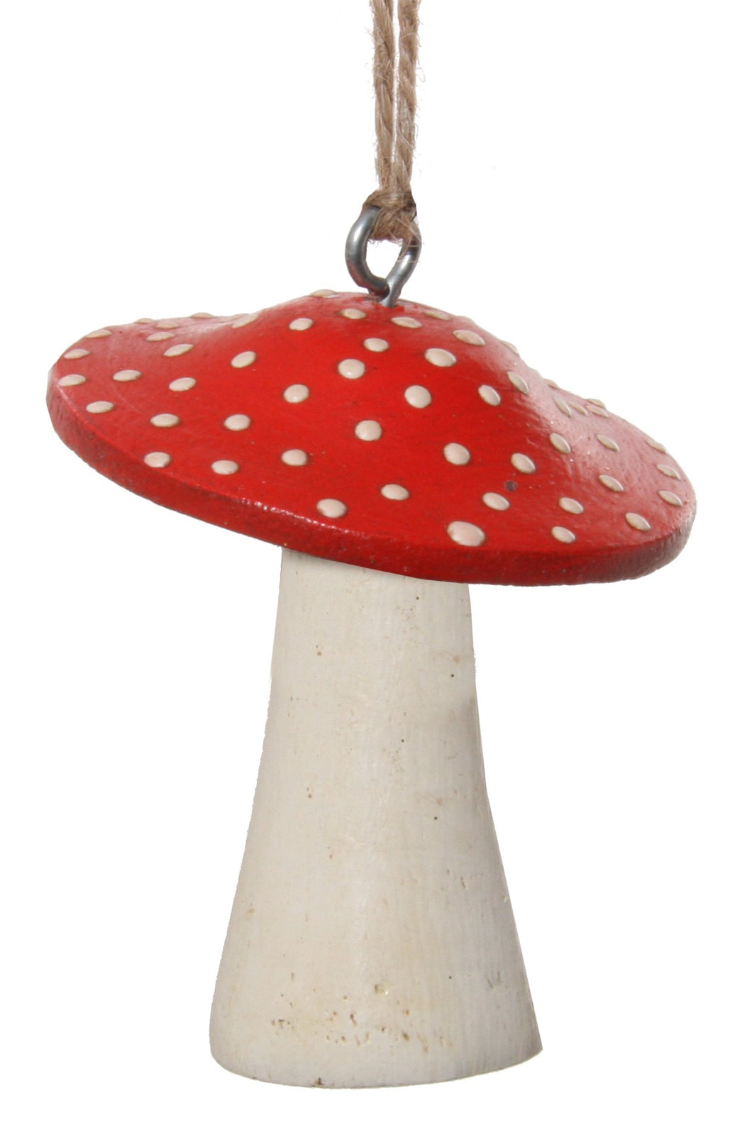 Red Wooden Mushroom Ornament 3