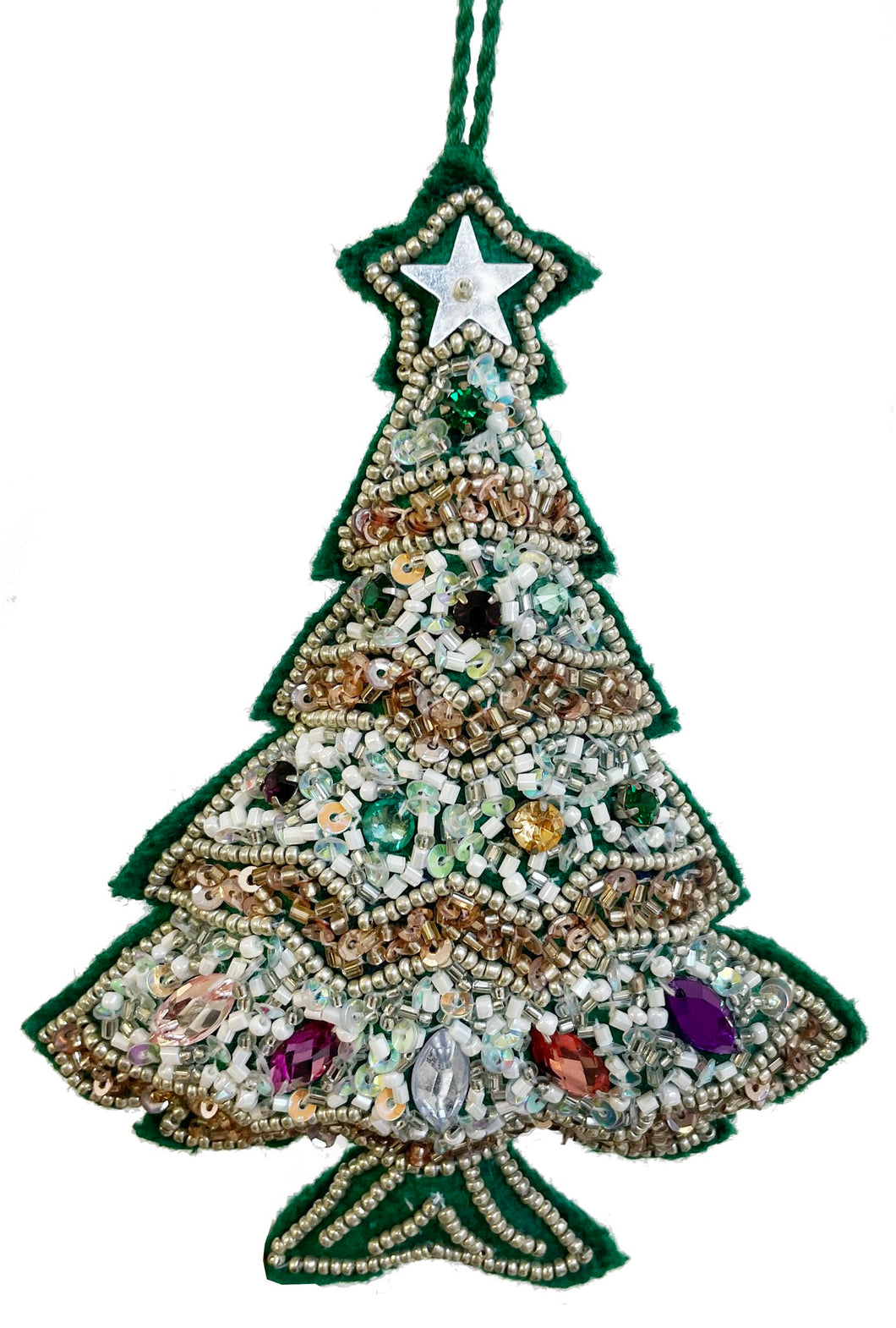 Beaded Christmas tree ornament 6