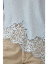 Load image into Gallery viewer, Slub Knit Lace Hem Tee