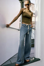 Load image into Gallery viewer, Jadyn Mid Rise Drawstring Palazzo Jean - Expanse
