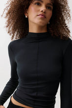Load image into Gallery viewer, Dara Funnel Neck Top - Noir