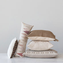 Load image into Gallery viewer, 18" Square Cotton Canvas Pillow with embroidered Snowflake & Beads