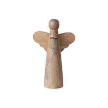 Load image into Gallery viewer, 10" Mango Wood Angel Taper Holder, Natural