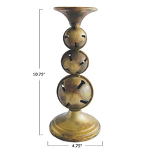Load image into Gallery viewer, 4-3/4"x 10-3/4"H Metal Candle Holder with Jingle Bell Base