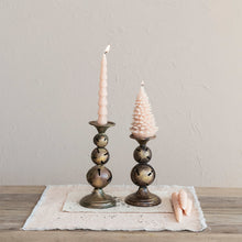 Load image into Gallery viewer, 4-3/4" Round x 8-3/4"H Metal Candle Holder with Jingle Bell Base