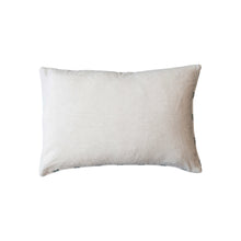 Load image into Gallery viewer, 24"L x 16"H Cotton Lumbar Pillow with Embroidery, Natural, Green & Red Plaid