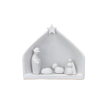 Load image into Gallery viewer, Stoneware Nativity, Reactive Glaze, White, Set of 5