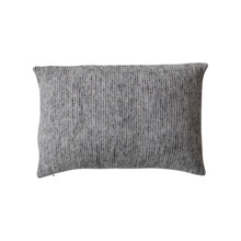 Load image into Gallery viewer, 24"L x 16"H Brushed New Zealand Wool Striped Lumbar Pillow, Grey