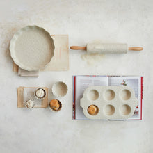Load image into Gallery viewer, Embossed Stoneware Fluted Bowls with Pattern, Cream