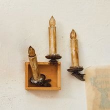 Load image into Gallery viewer, Plastic Candle Clip-On Ornaments with Tinsel & LED Light, Boxed Set of 6