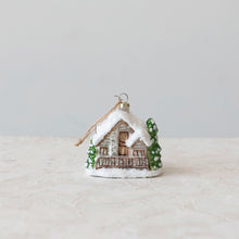 Load image into Gallery viewer, Glass Cabin Christmas Ornament