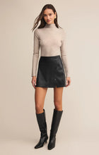 Load image into Gallery viewer, Allegra Vegan Leather Mini Skirt Black