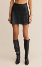 Load image into Gallery viewer, Allegra Vegan Leather Mini Skirt Black