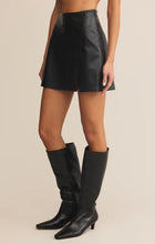 Load image into Gallery viewer, Allegra Vegan Leather Mini Skirt Black