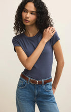 Load image into Gallery viewer, Renae Rib Short Sleeve Top- Indigo