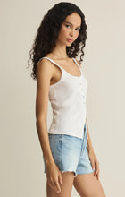 Load image into Gallery viewer, White Niko Scallop Rib Tank Top