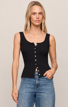 Load image into Gallery viewer, Lainey Pointelle Tank- Black