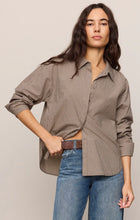 Load image into Gallery viewer, On Duty Gingham Button Up Top- Dark Chocolate