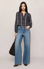 Load image into Gallery viewer, Autumn Plaid Henley Blouse- Eclipse