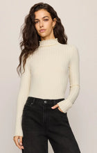 Load image into Gallery viewer, Hattie Silky Rib Mock Neck Top- Antique White