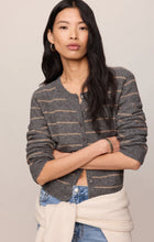 Load image into Gallery viewer, Medina Stripe Cardigan Charcoal Heather