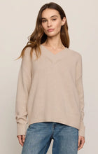 Load image into Gallery viewer, Cloud Spun V-neck Sweater- Frosted Pearl