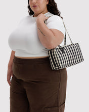 Load image into Gallery viewer, Baggu Nylon Bowler Bag- Black and Cream Gingham