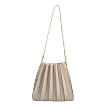 Load image into Gallery viewer, Carrie Bone Pleated Vegan Shoulder Bag