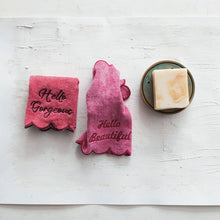 Load image into Gallery viewer, Cotton Terry Wash Cloths with Sayings, Set of 2