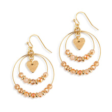 Load image into Gallery viewer, Beaded Love Earrings - Champagne
