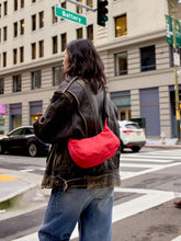 Load image into Gallery viewer, Baggu Small Nylon Crescent Bag- Candy Apple