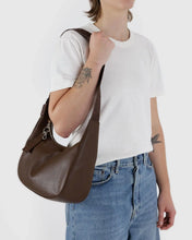 Load image into Gallery viewer, Baggu Medium Recycled Leather Crescent Bag- Brown