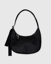 Load image into Gallery viewer, Baggu Medium Recycled Leather Crescent Bag- Black