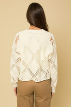 Load image into Gallery viewer, Long Sleeve Diamond Sweater in Cream
