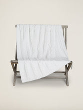 Load image into Gallery viewer, CozyChic Heathered Cable Blanket- Pearl
