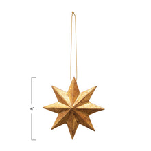 Load image into Gallery viewer, 4-1/4&quot;H Handmade Paper Mache Star Ornament
