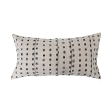 Load image into Gallery viewer, Stonewashed Cotton Pieced Lumbar Pillow with Block Print

