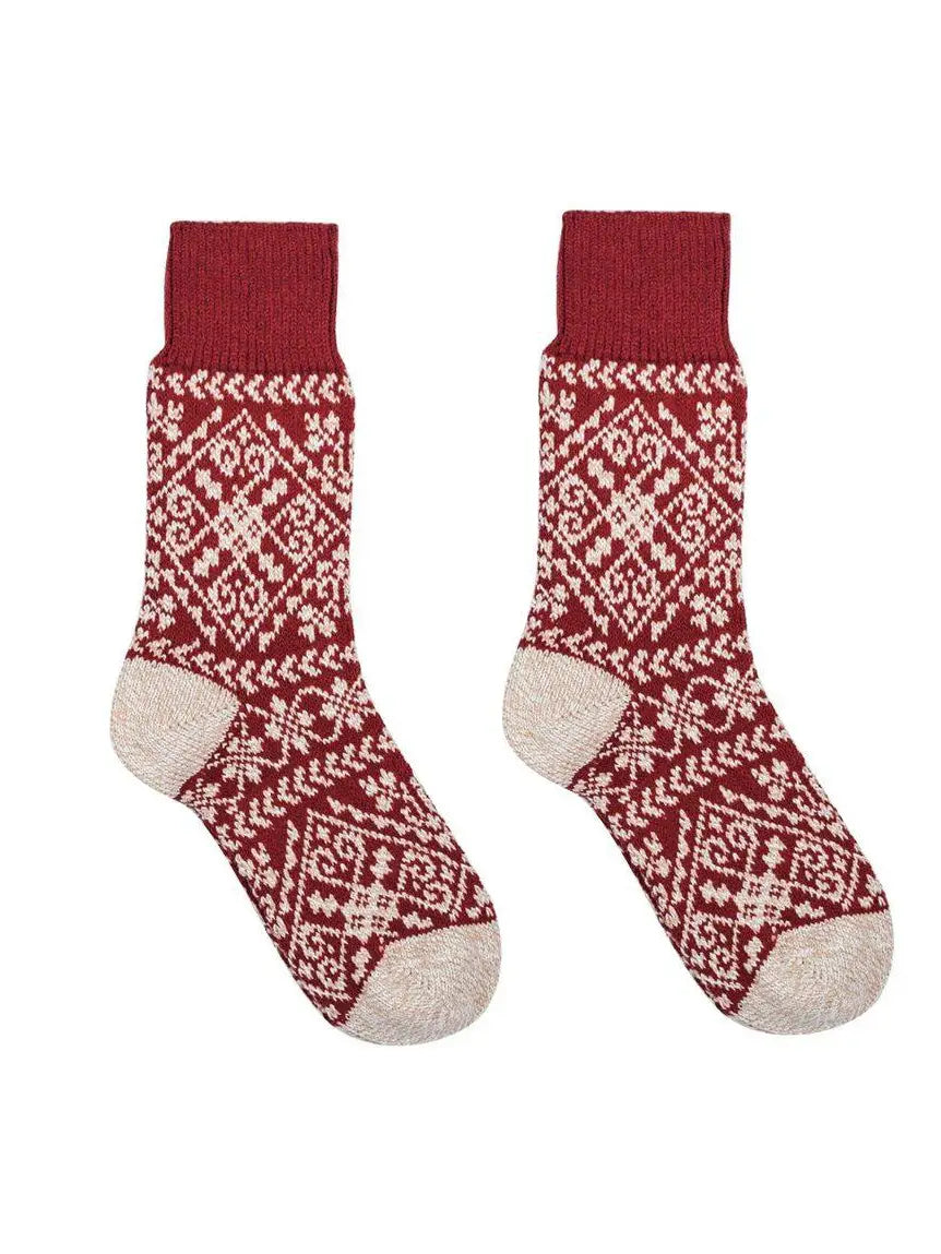 Nordic Socks Soft Cozy™ Warm (Zelta - Crimson) - Medium