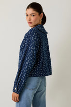 Load image into Gallery viewer, Peter Pan Collar Print Denim Jacket
