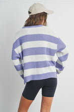 Load image into Gallery viewer, Striped Round Neck Long Sleeve- Lavender
