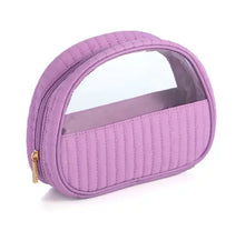 Load image into Gallery viewer, Ezra Half-moon Cosmetic Pouch- Lilac
