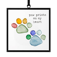 Load image into Gallery viewer, Rainbow PawPrints on My Heart Suncatcher

