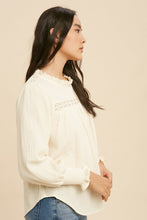 Load image into Gallery viewer, Buttercream Ruffle Mock Neck Blouse
