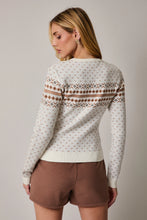 Load image into Gallery viewer, Cream Fairisle Round Neck Sweater
