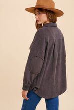 Load image into Gallery viewer, GARMENT WASHED FLEECE SHACKET - Charcoal
